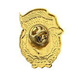 Back side of Soviet Guard badge with pin fastening