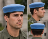 Sky Blue 100% Wool Military Style Beret Peacekeeping Inspired Hat
