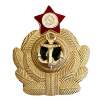 Original sowjetisches Marineoffizier-Mützenabzeichen, militärische Marinekokarde der UdSSR
