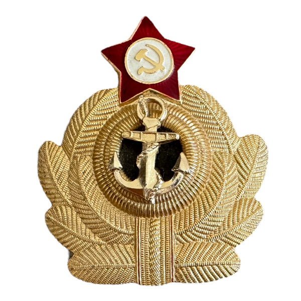 Original sowjetisches Marineoffizier-Mützenabzeichen, militärische Marinekokarde der UdSSR