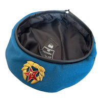 USSR Soviet Style Russian Army Uniform Blue VDV Paratrooper Beret Cap Hat Badge