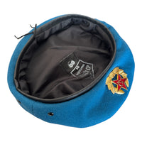 USSR Soviet Style Russian Army Uniform Blue VDV Paratrooper Beret Cap Hat Badge