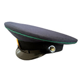 Postsowjetisches ukrainisches Militäroffiziersuniform-Metallabzeichen mit Schirmmütze