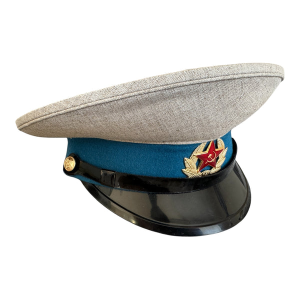 Postsowjetisches ukrainisches Militäroffiziersuniform-Metallabzeichen mit Schirmmütze