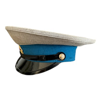 Postsowjetisches ukrainisches Militäroffiziersuniform-Metallabzeichen mit Schirmmütze