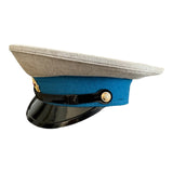 Postsowjetisches ukrainisches Militäroffiziersuniform-Metallabzeichen mit Schirmmütze