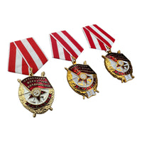 Set of 3 Soviet Medal Order of Red Banner USSR WW2 Award Repro
