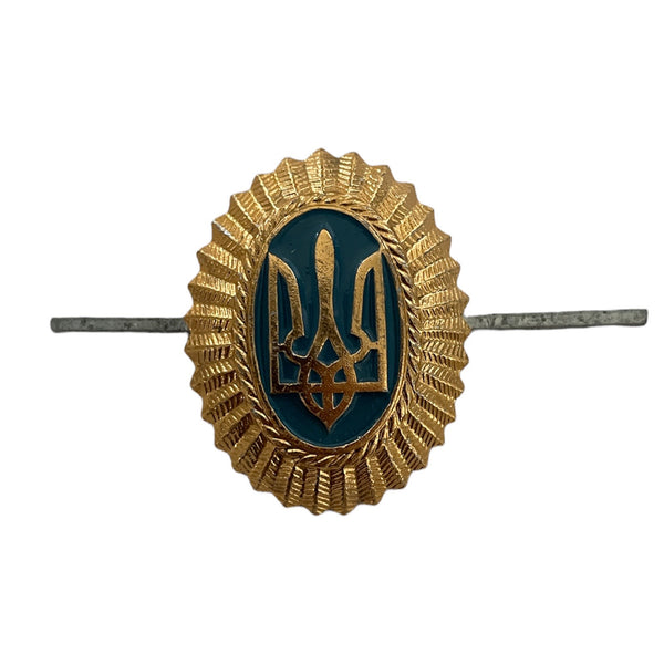 Ukraine Army Military Trident Uniform Ushanka Hat Cap Beret Metal Pin Badge