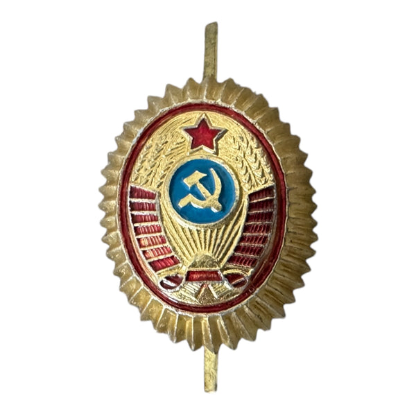 Genuine USSR Soviet Police MILITSIYA Officer Pilotka Cap Hat Badge Cockade