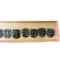 Sowjetische Heldenstädte des 2. Weltkriegs, Set mit 11 Metallabzeichen, Originalverpackung, Quittung der UdSSR von 1978