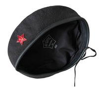 Soviet Russian Army Style Black CHE GUEVARA Beret Large Red Star Badge