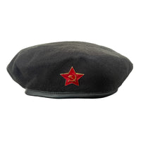 Soviet Russian Army Style Black CHE GUEVARA Beret Large Red Star Badge