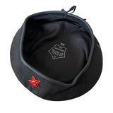 Soviet Russian Army Style Black CHE GUEVARA Beret Large Red Star Badge