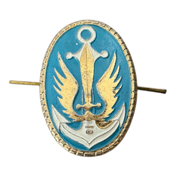 Rare 1990s Ukrainian Naval Infantry Cap Badge – Vintage Marine Corps Military Hat Pin