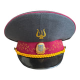 Ukrainian Military Band Officer Parade Cap – Gold Embroidery and Metal Badge Soviet Style Hat
