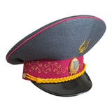 Ukrainian Military Band Officer Parade Cap – Gold Embroidery and Metal Badge Soviet Style Hat