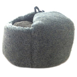 Soviet-Style Ushanka Trapper Hat – Grey Faux Fur Red Army Star Badge