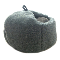Soviet-Style Ushanka Hat – Grey Faux Fur Trapper USSR Army Badge