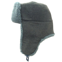 Soviet-Style Ushanka Trapper Hat – Grey Faux Fur Red Army Star Badge