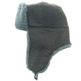 Soviet-Style Ushanka Trapper Hat – Grey Faux Fur Red Army Star Badge