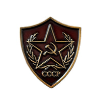 Sowjetische Anstecknadel, russischer UdSSR-Preis, Hammer und Sichel, roter Stern CCCP