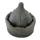 Vintage Soviet Grey Budenovka Wool Hat Red Army Star Badge Military Cap USSR