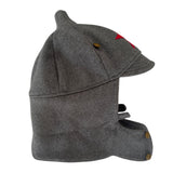 Vintage Soviet Grey Budenovka Wool Hat Red Army Star Badge Military Cap USSR