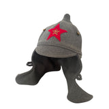Vintage Soviet Grey Budenovka Wool Hat Red Army Star Badge Military Cap USSR