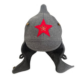 Vintage Soviet Grey Budenovka Wool Hat Red Army Star Badge Military Cap USSR