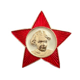 Anstecker der sowjetischen russischen Lenin-Kommunistenschule „Kleiner Oktobrist“ mit rotem Stern der UdSSR