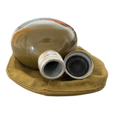 Genuine USSR Soviet Russian Army Military Khaki Brown Flask Water Bottle Belt Case