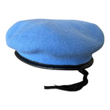 Sky Blue 100% Wool Military Style Beret Peacekeeping Inspired Hat