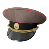 Russian Soviet Uniform Armoured Corps Officer Service Peaked Cap Visor Hat Badge