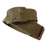 USSR Russian Soviet Army Military Soldier Uniform Canvas Belt Green Buckle