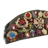 Military Style Original Pilotka Cap with Soviet Era Pin Collection Vintage Souvenir