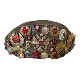 Military Style Original Pilotka Cap with Soviet Era Pin Collection Vintage Souvenir