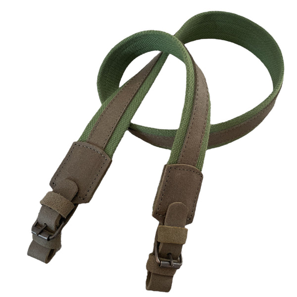 Green Canvas Leather Wide Rifle Hunting Sling Shotgun Air Gun Strap
