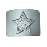 Original USSR Soviet Army Soldier Belt Steel Buckle Silver Grey