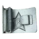 Original USSR Soviet Army Soldier Belt Steel Buckle Silver Grey