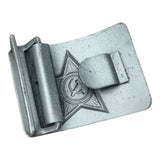 Original USSR Soviet Army Soldier Belt Steel Buckle Silver Grey
