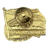 Russian Navy Ship Badge For Long Range Cruise Metal Alloy Enamel Screwback