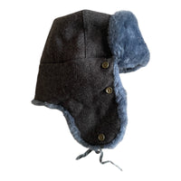 Soviet Ushanka Military Uniform Russian Army Faux Fur Winter USSR Hat Badge