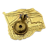 Russian Navy Ship Badge For Long Range Cruise Metal Alloy Enamel Screwback