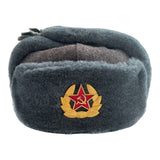 USSR Army Siberian Soldiers Russian Ushanka Hat Long Ears Soviet Badge