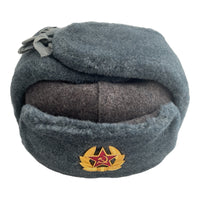 USSR Army Siberian Soldiers Russian Ushanka Hat Long Ears Soviet Badge
