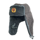 USSR Army Siberian Soldiers Russian Ushanka Hat Long Ears Soviet Badge