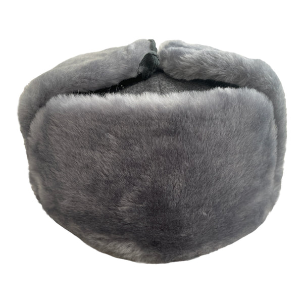 Gray Ash Faux Fur Ushanka Warm Winter Hat Russian Trapper Style