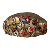 Military Style Original Pilotka Cap with Soviet Era Pin Collection Vintage Souvenir