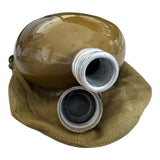 Genuine USSR Soviet Russian Army Military Khaki Brown Flask Water Bottle Belt Case