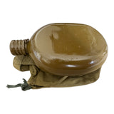 Genuine USSR Soviet Russian Army Military Khaki Brown Flask Water Bottle Belt Case